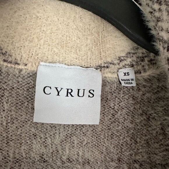 Beige Plaid Women's Sweater Coat - Picture 5 of 6